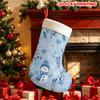 Christmas Decoration Fireplace Hanging Stocking 1pc 2D Flat Festive Snowman Winter Scene Pattern Decorative Christmas St