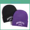 Korean Style Embroidered Knit Cap With Warm Acrylic Material For Outdoor Casual Wear