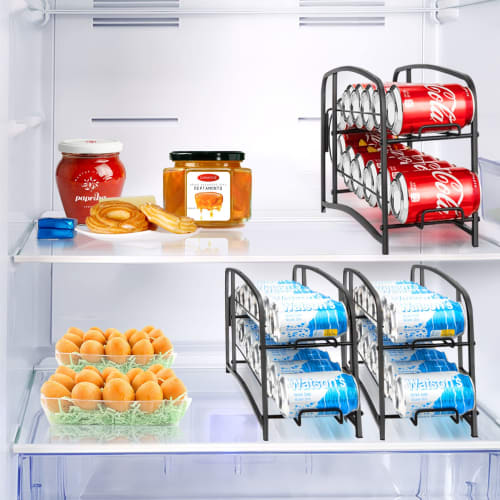 Set of 2 Can Storage Racks, Double-Finished Carbonated Beverage Storage Rack, Beer Storage Rack, Holds 24 350ml Cans, Kitchen Storage, Tabletop Storag