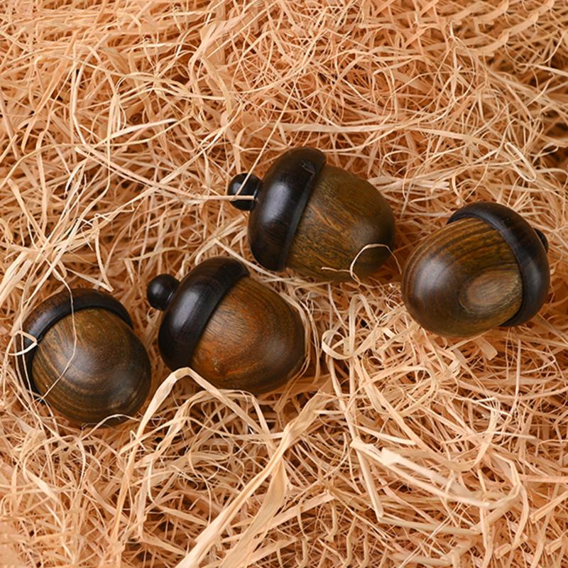 1PC Wooden Acorns Charms Color Blocking Wood Nuts Box Pill Case Diy Sealed Can Pendant Accessories