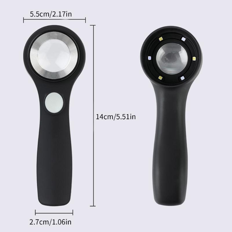Magnifying Glass with Adjustable LED Lights,60X Glass Lens Handheld Illuminated Magnifier Reading Magnifying Glass