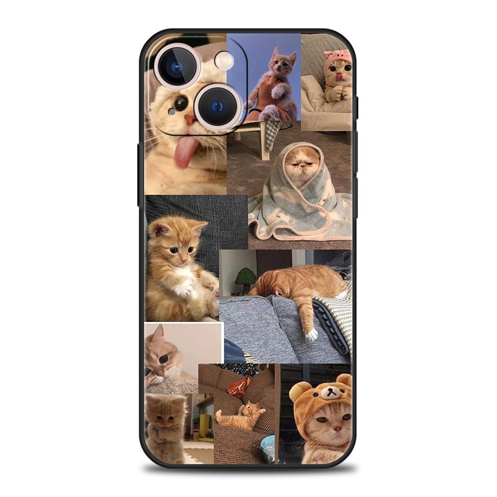 Cute Cat Photo Collage Print Phone Case for iPhone 17 16 15 14 13 12 11 16E Series Pro Max Plus Double Layer Protection
