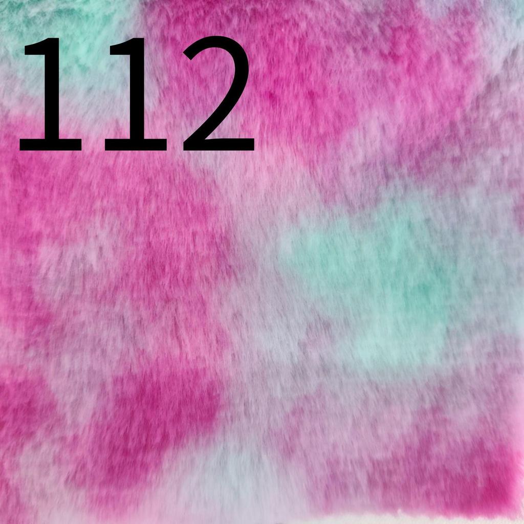 Colorful Tie-Dye Rabbit Fur Print Plush Fabric, 10mm - Ideal for Toy and Clothing Design