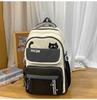 Schoolbag Korean Version Ins New High-value College-style Contrasting Color Backpack, Casual and Lightweight Large-capacity Backpack for Junior High 