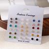 18-Piece Geometric and Pearl Stud Earring Set - Trendy European & American Style