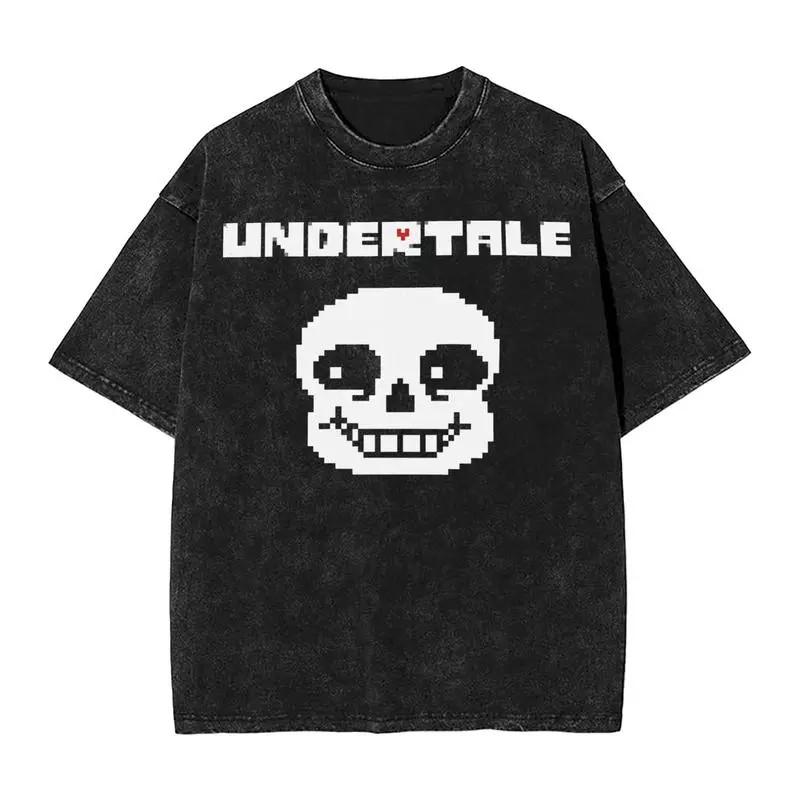 Flowey Printed T-shirt Gothic Y2k Vintage Washed Oversized T Shirt Men's Clothing High Quality 100% Cotton Tees Tops