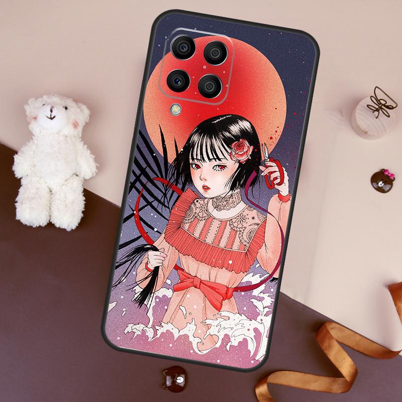 Cartoon Girl Aesthetic Case For Samsung Galaxy M06 M53 M13 M31 M11 M35 M55 M15 M56 M36 M16 M12 M32 M52 M14 M34 M54