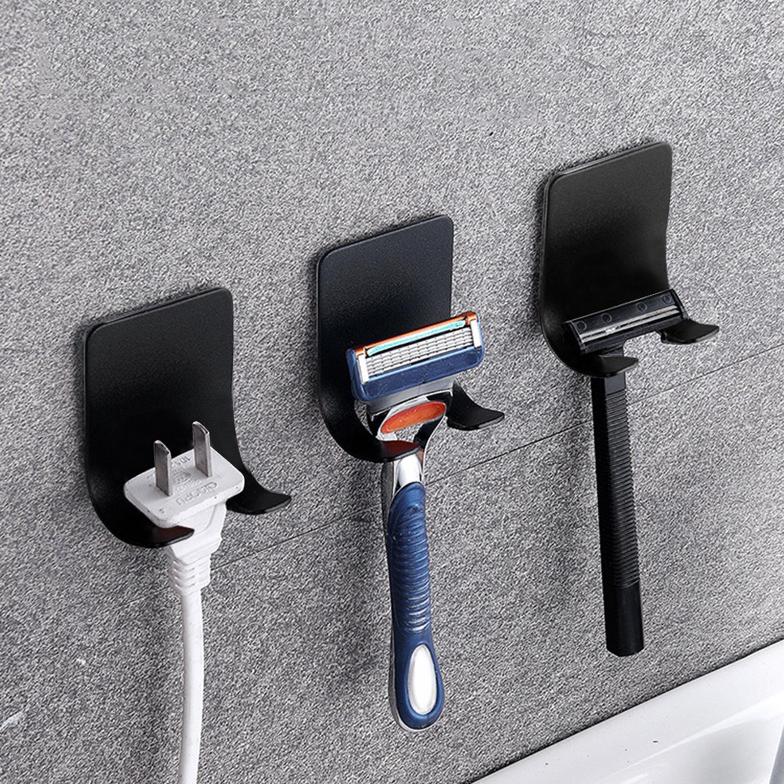 

Bathroom Stainless Steel Razor Holder Storage Hook Wall Self Adhesive Shelf Home Punch Free Towel Rack Accessories Organization