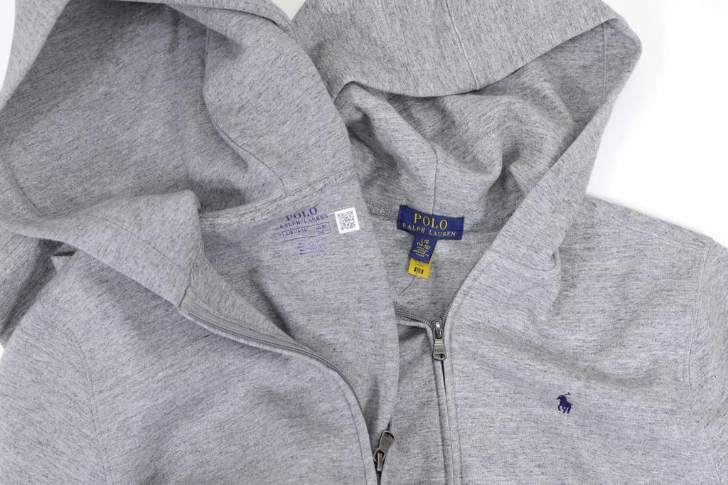 Polo Ralph Lauren Embroidered Pony Jersey Size Boys' Zip-Up Hoodie, 01020084-L-BLACK [Used]