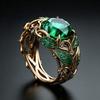 New Fashion Ring Creative Floral High Sense Women Emerald Holiday Gift Jewelry