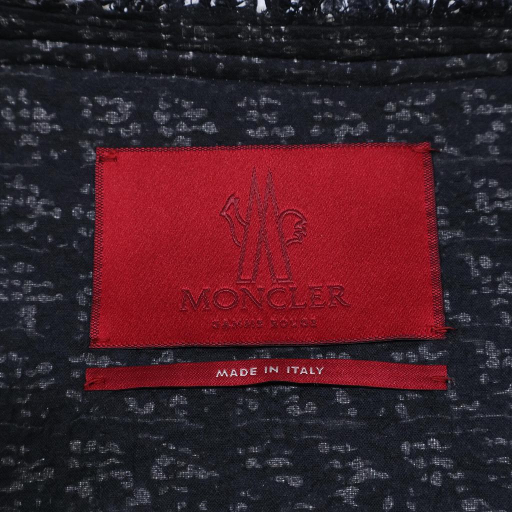 Moncler GAMME ROUGE [Good Condition] ONTARIO GIUBBOTTO Light Down Jacket X Tweed Collarless Coat 4 Black seriesUsed