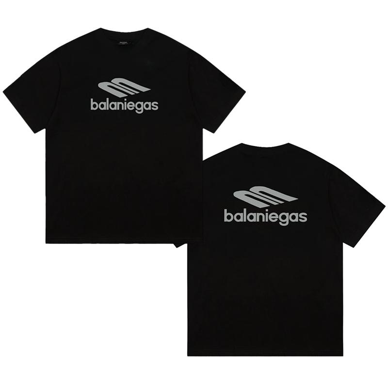 Balaniegas Short Sleeve T-Shirt Men's and Women's Couples Same Fashion Letter Printed Pure Cotton Loose Cotton Crew Neck T-Shirt