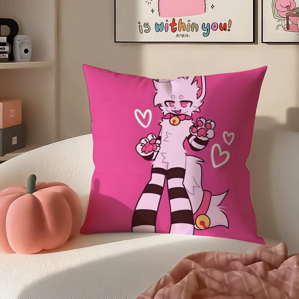 BBoykisser Silly Cat Cute Cushion Cover Pillowcase Short Plush Invisible Zipper Room Sofa Cushion Cover