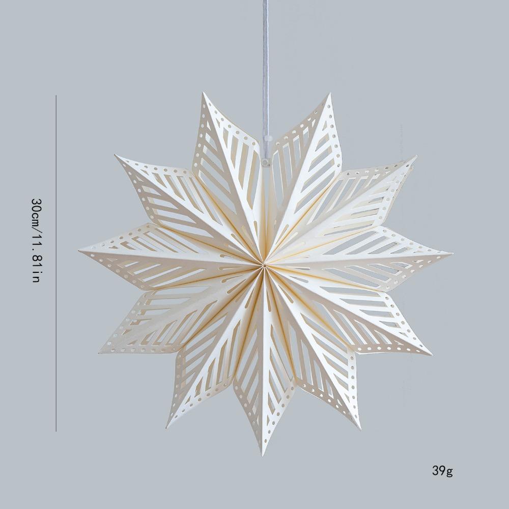 Paper 3D Christmas Tree Lampshade 30cm Hanging Star Decorative Lampshade Snowflake Shape Ceiling Pendant