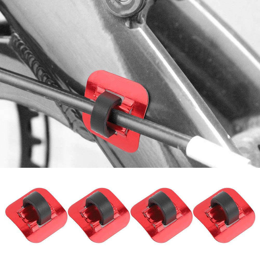 

CANSUCC 4 Pcs Bike Brake Cable Tube Guide Shifter Adapter Bicycle Frame C Buckle(blue)