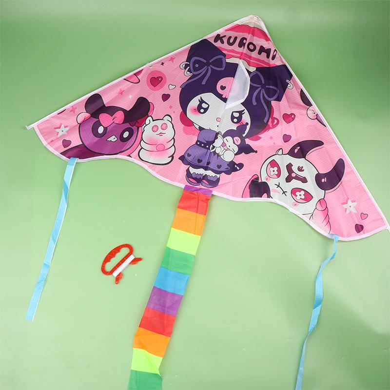 Cute Cartoon Colorful Triangle Kite Flying Toys Kite For Children Kids With 30M Kite String Outdoor Fun Sports Kites Toys