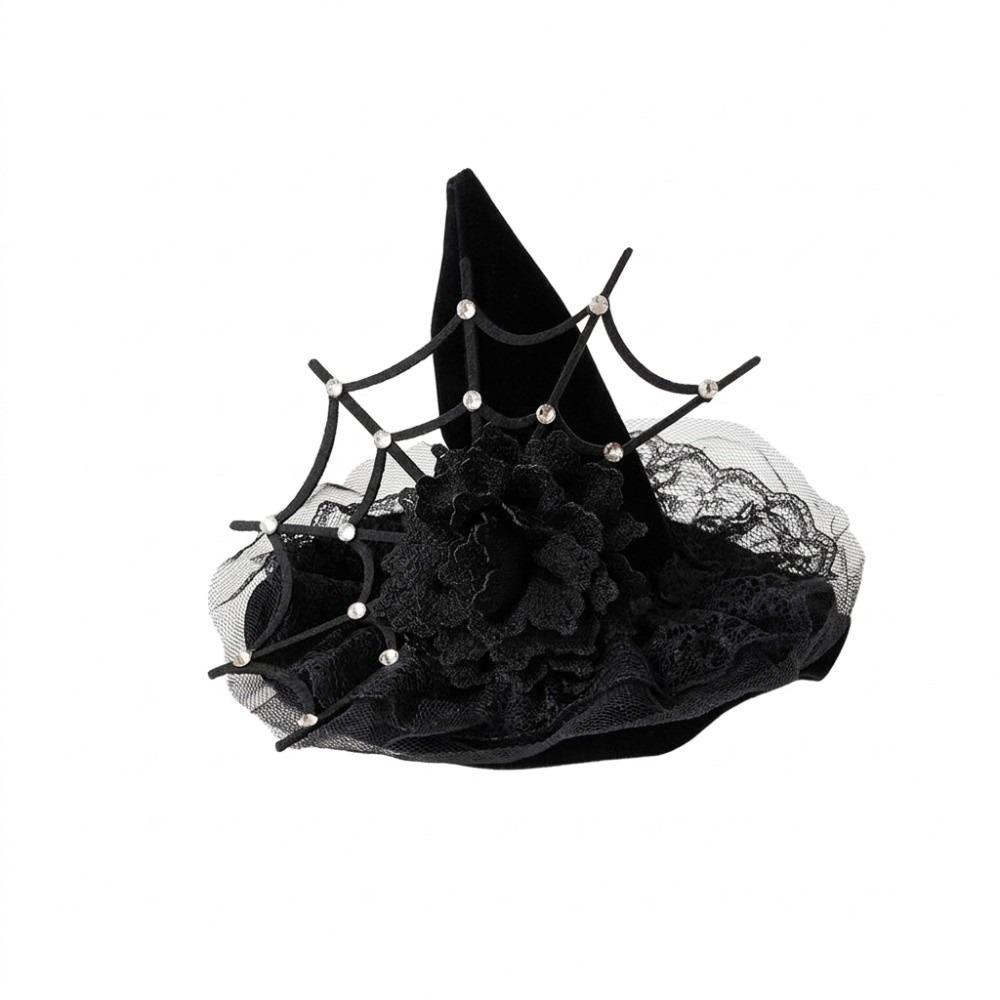 Netz-Hexenhut Haarspange Blume Hexen-Haarnadeln Kreative Halloween-Haarspange Kostümparty