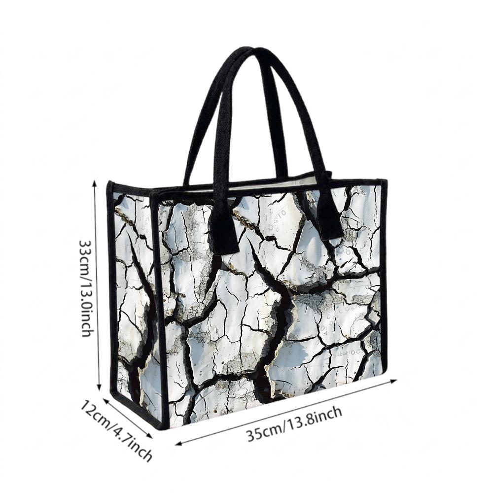 Trendy Cracked Pattern Large Capacity Tote Bag for Daily Commute Shopping