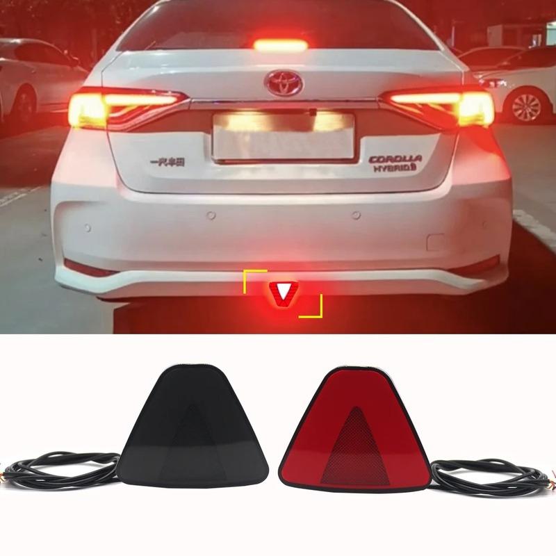 LED Car Flash Tail Brake Light 12V Rear Bumper Strobe Lamp Flowing Triangle Taillight For Auto Truck Pickup Motorbike Waterproof