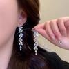 Chic Rhinestone Geometric Tassel Earrings - Trendy European & American Dangle Earrings