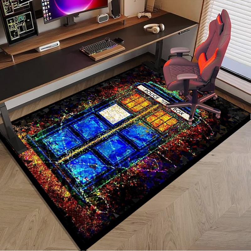Tardis In Starry Night Carpet, Chair Rug,Rug for Office Bedroom Living Rooms, Doormat Decor Fan Gift Christmas Gift