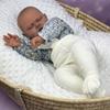 BZDOLL 60 CM 24inch Asleep Fat Reborn Baby Doll Toy For Girl Big Fat Toddler Vinyl Limbs Cloth Body Black Skin Doll Birthday Gift House Bedtime Toy