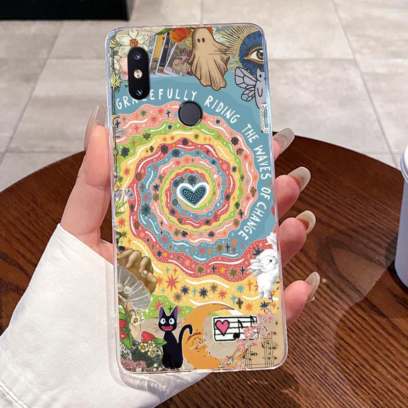 Jelly Casing For Xiaomi Mi Mix 2s Fundas Protective Coque Clear Silicone Soft TPU Back Cover Cute Rabbit Cat Dinasaur Phone Case