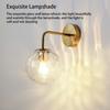Wall Light Golden Glass Ball Lamp Clear Metal Base Fixtures Home Decoration Bedroom Kitchen Corridor Dining Room Accessories