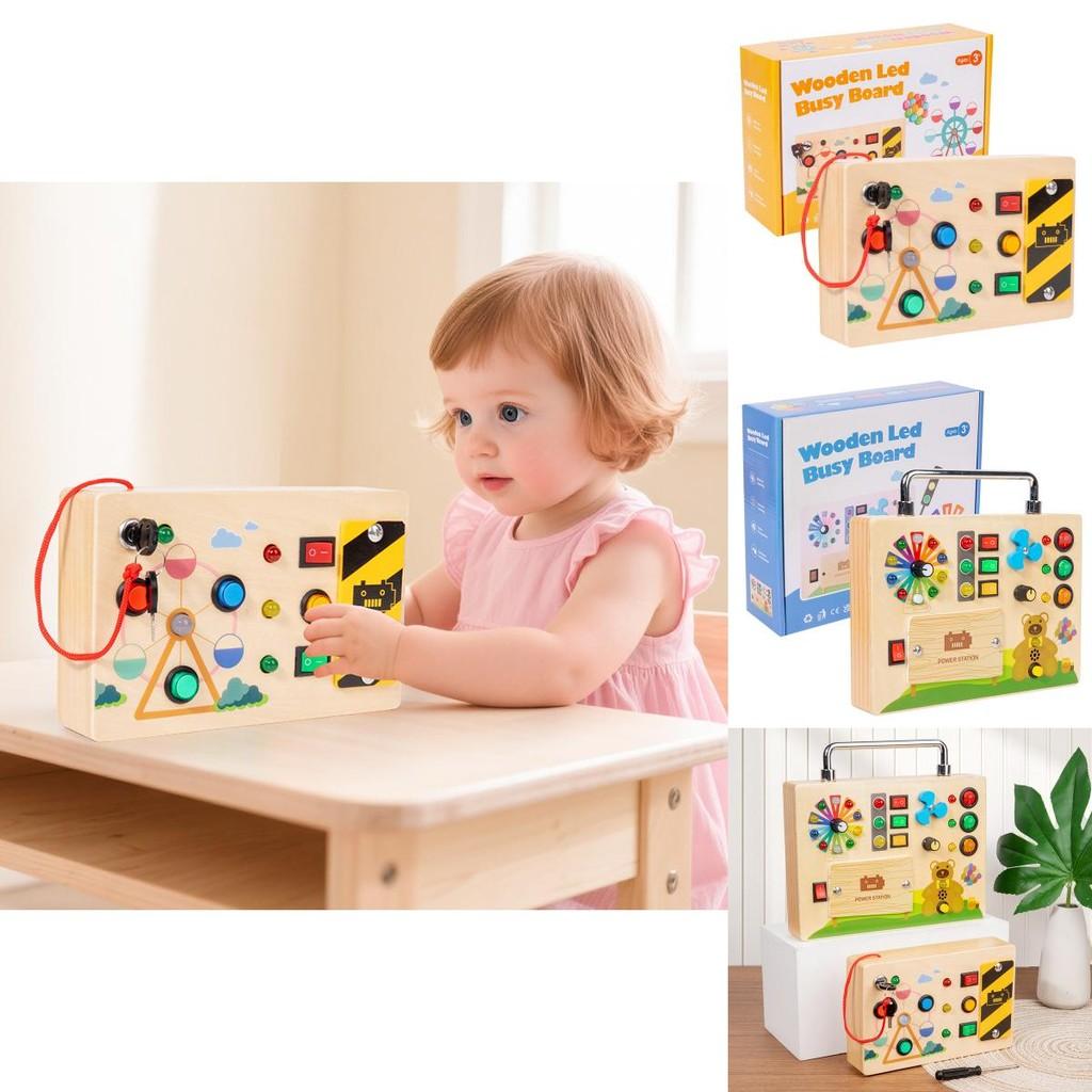 Wooden Switch Game Board Children Puzzle Toy Set With Led Lights For Preschool Early Education And Interest Cultivation