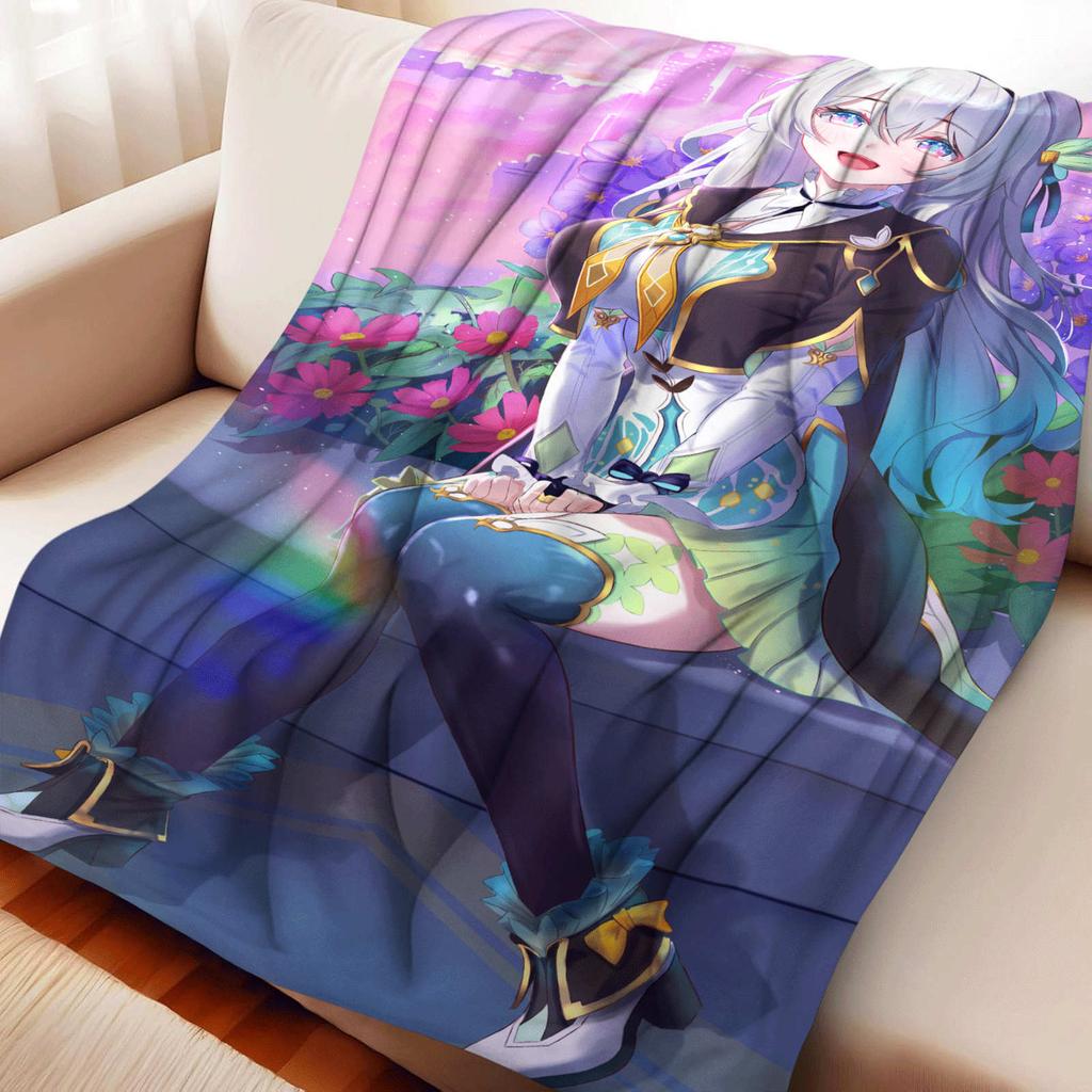 Cartoon Azur Lane Cute Girl Soft Flannel Blanket Cover Warmth Soft Anime Blanket Multifunctional Decor Home Universal Blankets