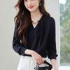 La Chapelle Slim Fit V-Neck Chain Blouse