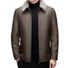 Leather Jacket Men's Leather Down Jacket Leather Jacket Business Casual Middle-aged Dad Soft Leather Jacket Jacket