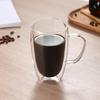 Shangqi Hitzebeständige doppelwandige Glas-Kaffeetasse mit Henkel