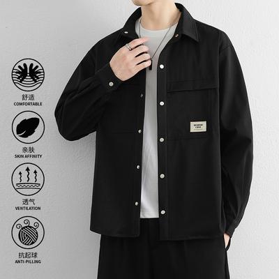 Jacket Men's Work Shirt Men's Long-sleeved Spring and Autumn New Loose Trendy Casual Shirt Jacket