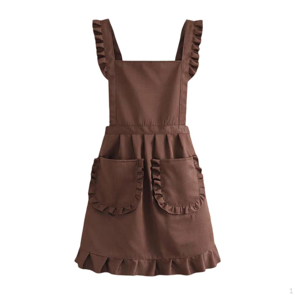 Adjustable Retro Ruffled Apron for Cooking, Housework, And Women's Activities; Ideal Cafes
