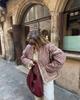 Giacca Cappotto da Donna Stampata in Cotone Autunno/Inverno 2025, Monocolore, Taglia Unica