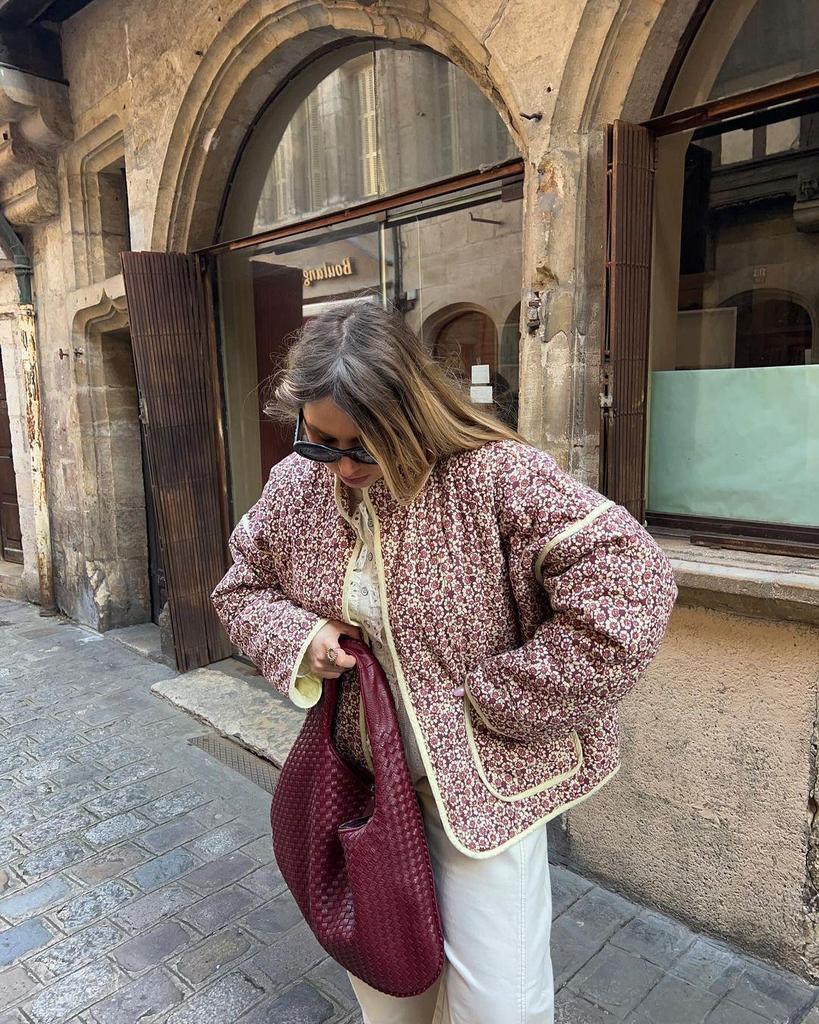 Giacca Cappotto da Donna Stampata in Cotone Autunno/Inverno 2025, Monocolore, Taglia Unica