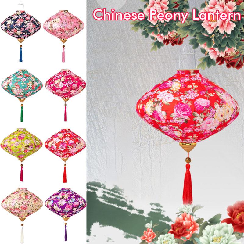 12/14inch Classic Palace Lantern Waterproof Silk Chinese Style Lantern Vietnam Mid-autumn Spring Festival Party Hanging Decor