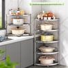 BeiFu Stainless Steel 5-Tier Corner Kitchen & Bathroom Storage Rack