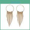 Western Trendy Style Alloy Tassel Dangle Earrings Golden And Silver Colors