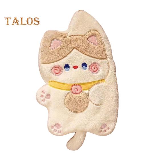 

Кухонний рушник для рук Мультфільм у формі кота Кораловий фліс із високою вбиральністю води Багаторазовий рушник для ванної кімнати Висячий рушник Домашня прикраса Рушник для миття обличчя хакі