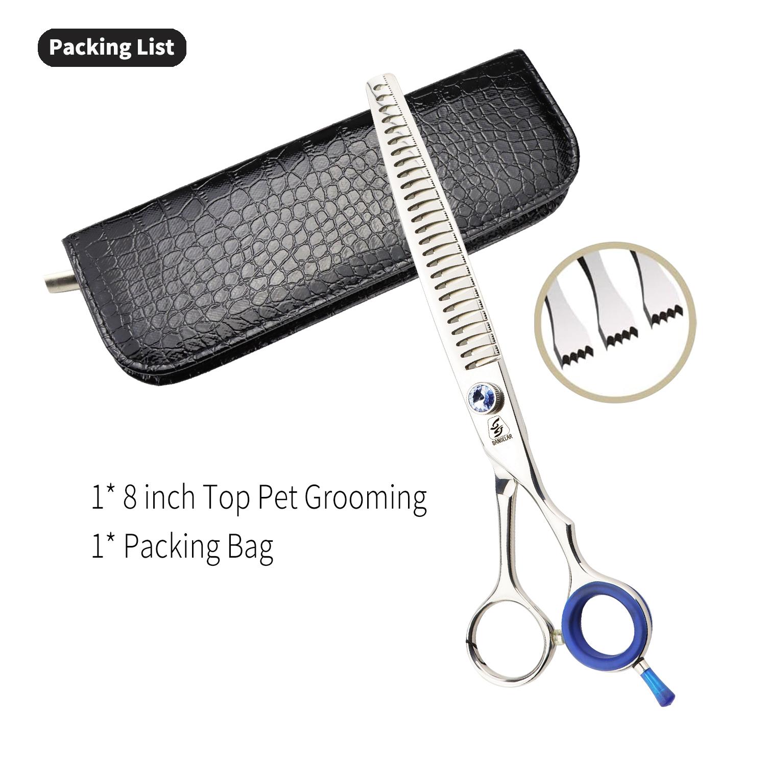 

Sangelar 7 дюймов 8 дюймов высший класс JP440C филировочные ножницы для ухода за домашними животными рыбные кости зубы ножницы для домашних животных 8 inch серебряный