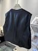 Women's PU Leather Motorcycle Vest - Short Sleeveless Waistcoat, 2025 Autumn Korean Style Outerwear