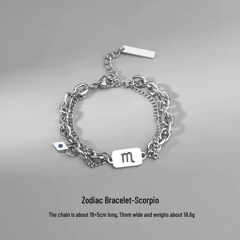 Twelve Constellations Titanium Steel Bracelet: Men's Luxury Jewelry