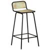 Chaises de bar - vidaXL - Lot de 4 - Bois de récupération - Acier enduit de poudre - 76 cm hauteur de siège