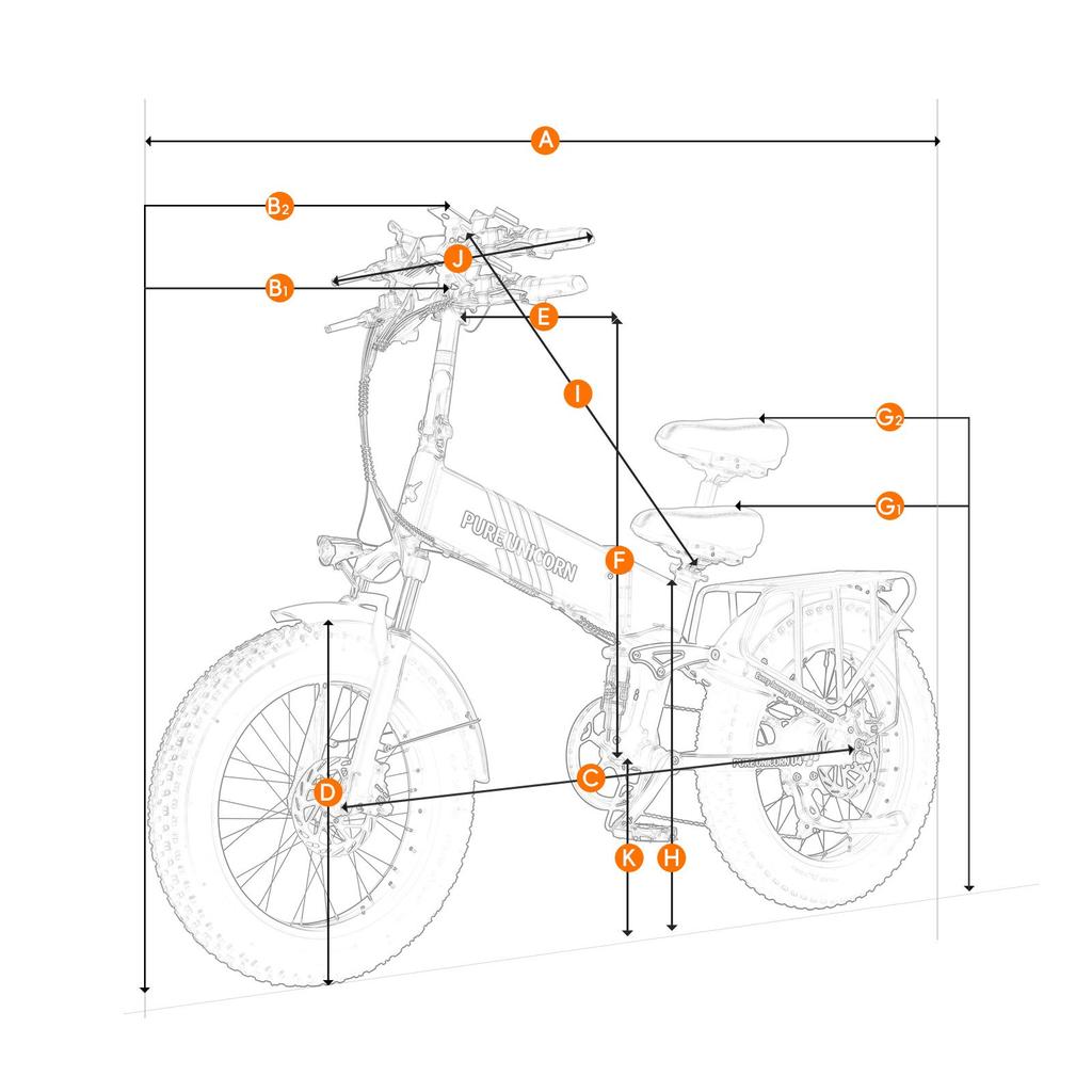 PURE UNICORN U4 Folding Electric Bike 1000W Motor 48V 15Ah Battery 20*4 inch Fat Tires 48km/h Max Speed 60km Range Shimano 7-speed
