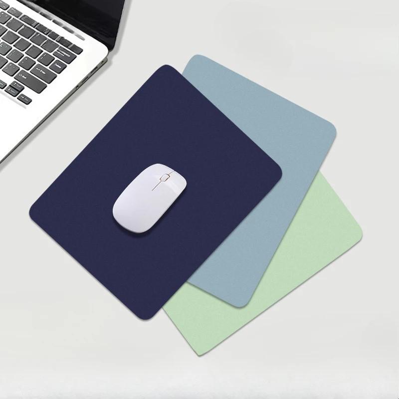 Simple Color PU Leather Mouse Mat Anti-slip Waterproof 19*23cm Non-Slip Mouse Pad School Supplies Office Accessories Desk Set