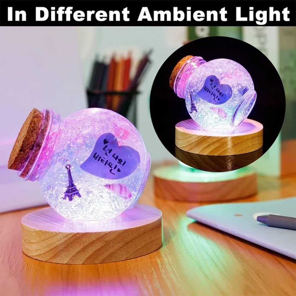 Wood Art Display Holder Round LED Light Dispaly Base Display Stand Night Lamp Base  Bedrooms