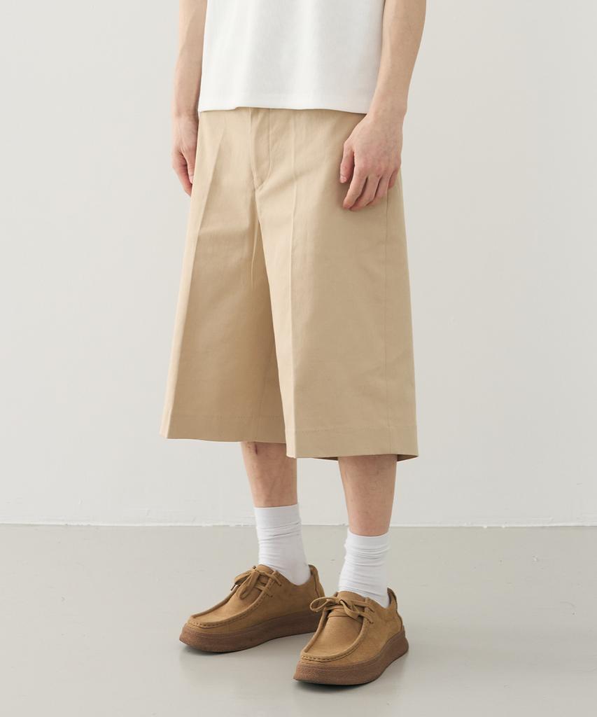 ARRAYED Cotton Wide Elastic Bermuda Pants [Black]