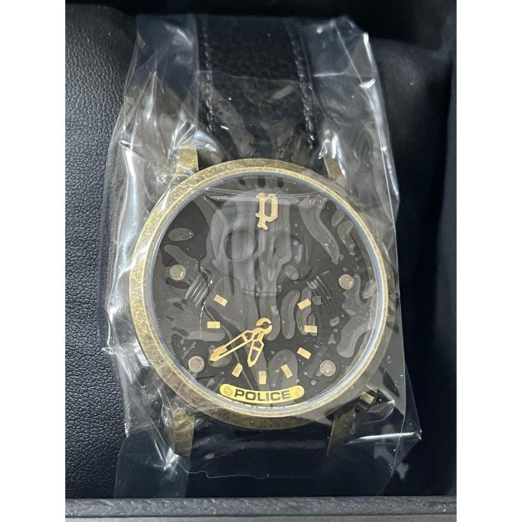 Used New POLICE Police Skull Watch Leather Watch Skull